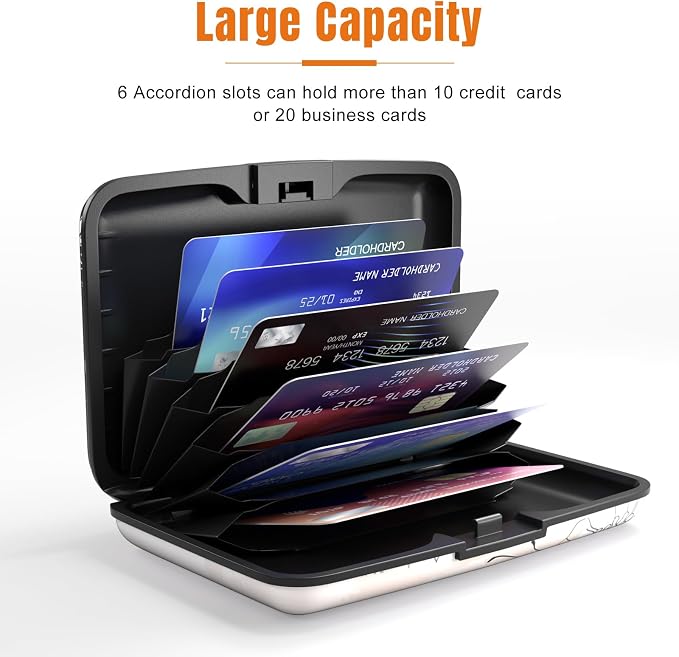 Rimilak Aluminuml Credit Card Holder,Beauty Flower | Mini Credit Card Wallet RFID Blocking Slim Metal Hard Case for Women Men - Image 4