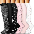 Copper Compression Socks for Women & Men (6 pairs) - Best Support for Nurses, Running, Hiking, Recovery by BLUEENJOY