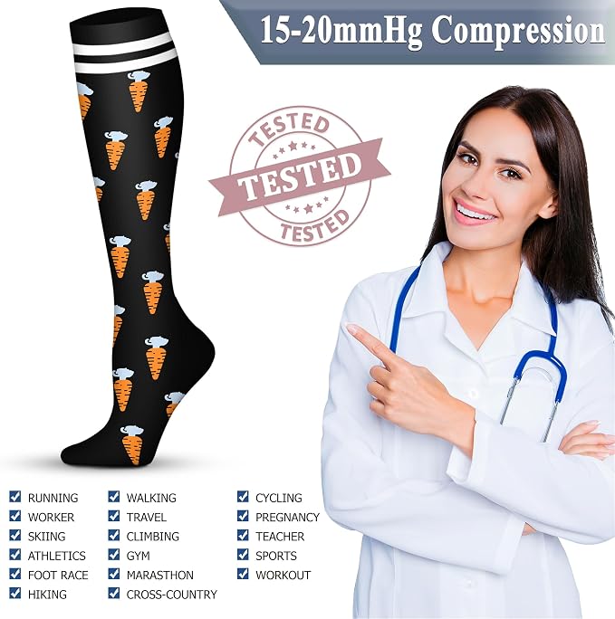 QUXIANG Copper Compression Socks for Women & Men Circulation (8 Pairs) - Best for Running Athletic Cycling - 15-20 mmHg - Image 5