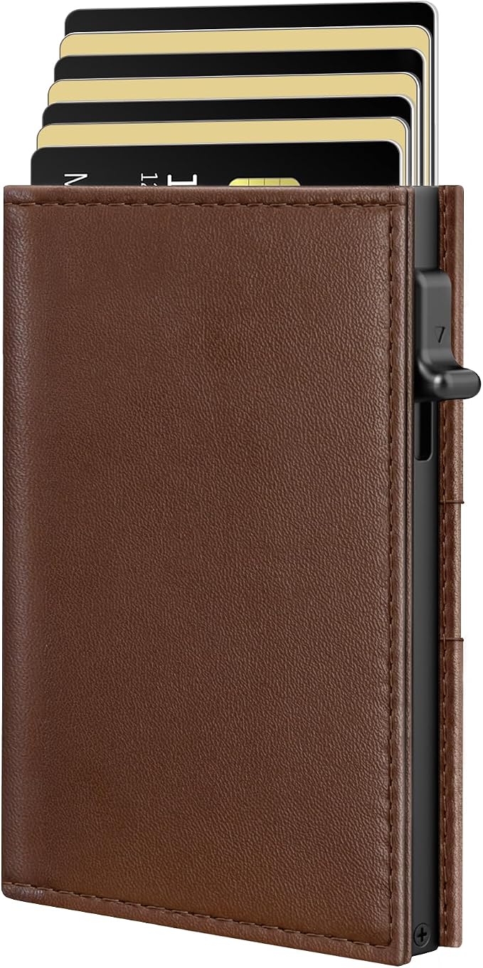 2026 Wallet for Men with RFID Blocking Pop Up Card Holder | Practical & Functional Front Pocket Wallet, Slim Minimalist Trifold, Holds 9-11 Cards and Cash, Premium Leather, Gift for Men by vastscenery