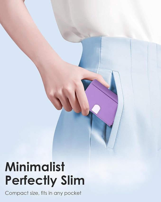 QLD RFID Wallet Women - Small Slim Trifold Wallet Anti-Theft Pop up Card Holder, Minimalist, Ultra Thin, Front Pocket, Premium Leather, 9-11 Cards Capacity | ID Window | Cash Slot - Image 6