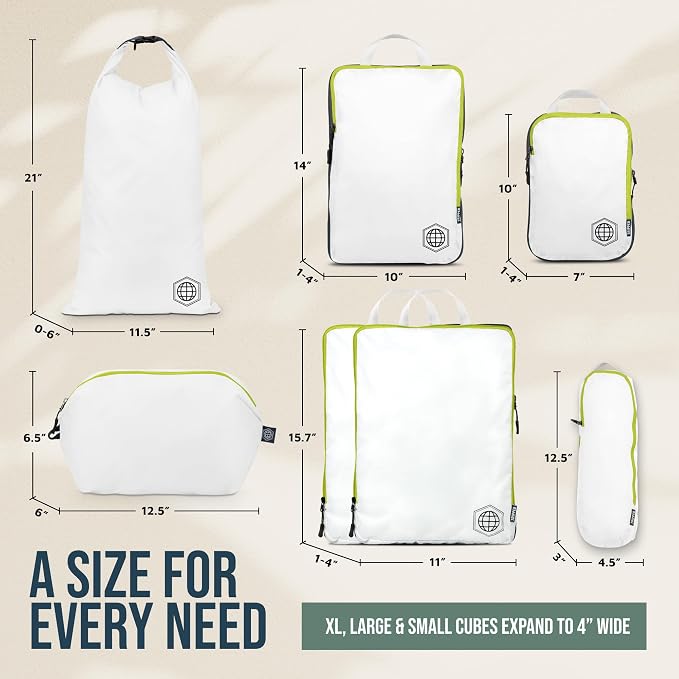 TRIPPED Travel Gear Large Compression Packing Cubes 7-Piece Set for Travel - Image 4