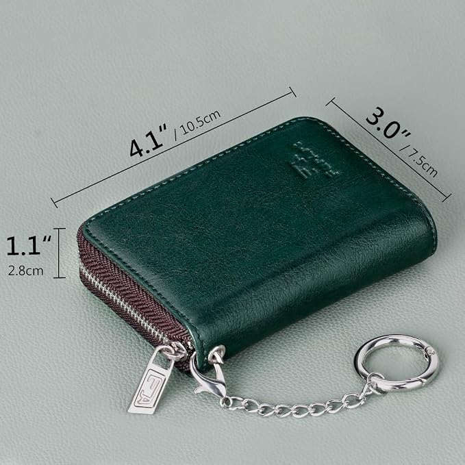 FurArt Zipper Wallet Women RFID Credit Card Holder keychain Wallet | ID Window RFID Blocking Compact Small business 15/16 slots - Image 6