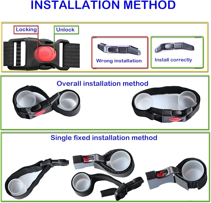 2 Pack Baby Safety Lock Strap, Middle Sliding Button with Dual Protection, Fits Kitchen French Door Refrigerators/Cabinets/RV Doors, Damage-Free Installation - Image 6