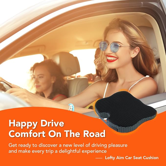 Lofty Aim Car Seat Cushion, Comfort Memory Foam Car Cushions for Driving (Gray) - Image 2