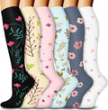 6 Pairs Compression Socks for Women & Men 15-20mmHg Knee High Socks | Graduated Compression Socks Supports Circulation, Ideal for Nurses Pregnancy, Travel, Flying, Running & Daily Wear by FuelMeFoot