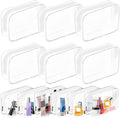 AURUZA Clear Makeup Bag,Portable Travel Toiletry Bags with Zipper, TSA Approved Clear Organizer Bags, PVC Cosmetic Pouch for Airport Airline Compliant by AURUZA
