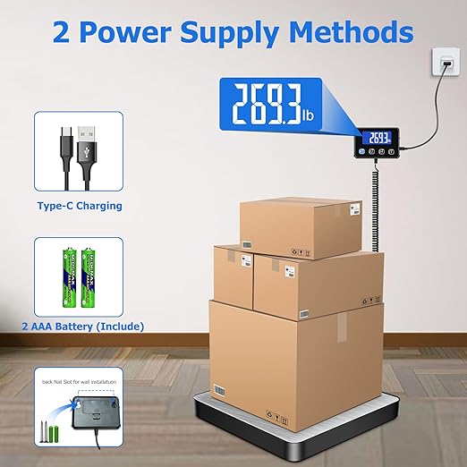 Shipping Scale, 440lb/0.35oz High Accurate Digital Postal Scale with Hold/Tare Function, Shipping Scale for Small Business, Packages, Luggage, Home Use, Battery & Charging Cable Include - Image 6