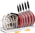 MUDEELA Expandable Pot Pan Lid Organizers inside Cabinet, 12 Divider-Silver | Expandable 11.8–22.9", 12 Adjustable Divider, Tool-Free Assembly, Non-Slip, Scratch-Proof, For Pan Lid Cutting Board Bakeware by MUDEELA