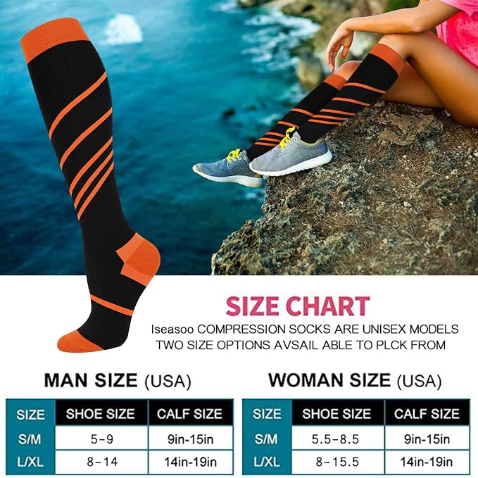 Copper Compression Socks 15-20 mmHg for Men & Women 8 Pairs – Circulation Support for Nurses, Travel, Running, Hiking, Soccer - Image 6