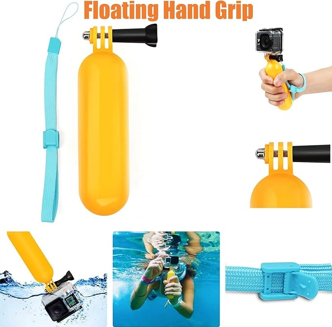 6 in 1 Accessories Kit for Action Camera, Chest Mount Harness Strap, Head Strap Mount, Suction Cup, Selfie Stick, Floating Handle Grip, Flexible Octopus Tripod, Fit for Recording VLOG/POV - Image 5