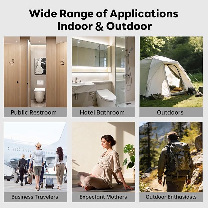 Portable Electric Bidet for Travel with 180° Adjustable Nozzle, Strong Water Pressure- Handheld Rechargeable USB-C Bidet,350ml IPX6 Waterproof Personal Hygiene Cleaner for Postpartum Women, Camping - Image 8