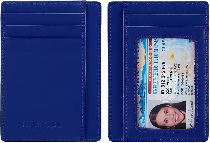 KALMORE Genuine Leather Front Pocket Slim Wallet Credit Card Holder with ID Window - Image 5