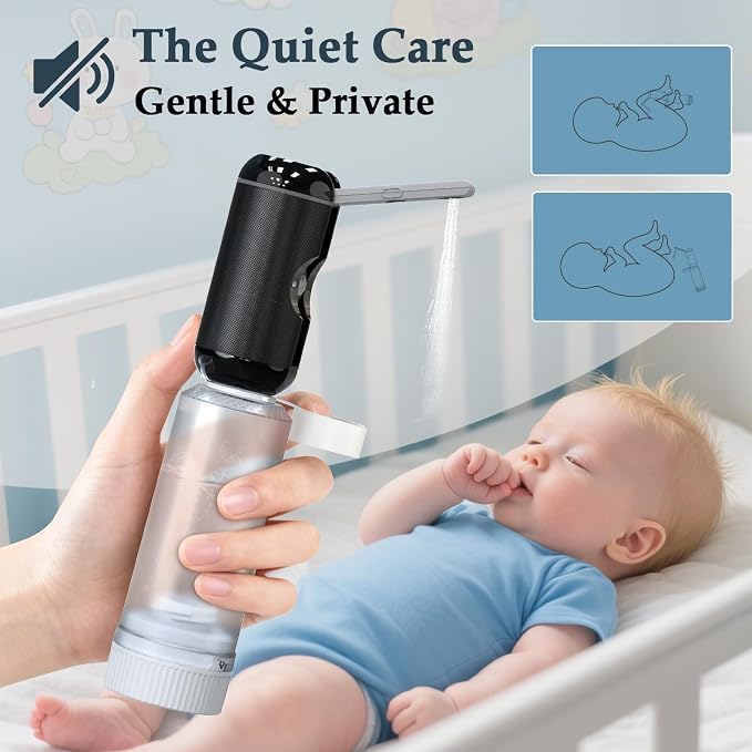 Portable Bidet for Travel, Rechargeable Waterproof Sprayer, Black | Portable Rechargeable Travel Bidet Sprayer Fits Various Water Bottles, Waterproof High Pressure Handheld for Personal Hygiene - Image 3