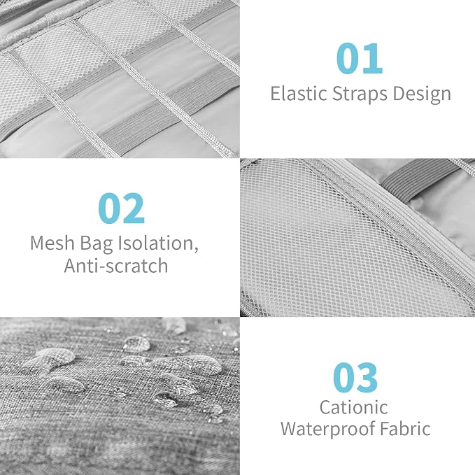 Lcsmaokin Electronics Organizer Travel Case,Electronic Accessories Storage Bag,Portable Waterproof Cable Organizer Bag,Travel Cord Organizer Bag for Small Charging Cord Storage,Cables,SD Card (Grey) - Image 4