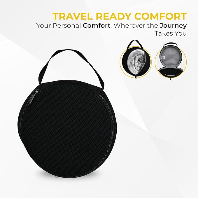 Travel Neck Pillow – Airplane Travel Essentials with Ergonomic Memory Foam Comfort – Premium Travel Pillows for Airplanes and Long Journeys, Compact Carry Pouch (Grey) - Image 5