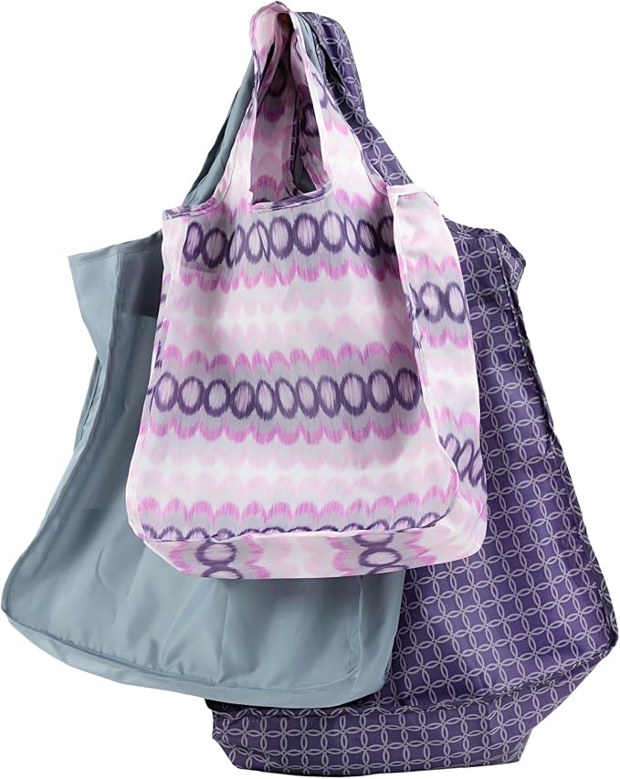 Pure Sage Reusable Grocery Bag - Stylish Shopping Bags for Groceries - Foldable Tote Bag - Image 5