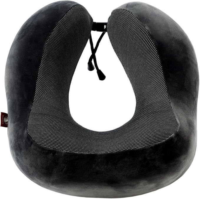 Memory Foam Travel Pillow, Neck Pillow with 360-Degree Head Support, Comfortable and Lightweight, Ideal for Sleeping on Airplane, Car, Train, Bus and Home Use, Comes with Storage Bag (Grey) - Image 3