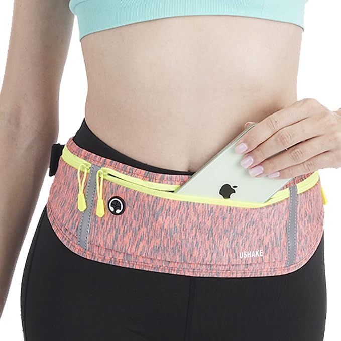 USHAKE Slim Running Belt, Workout Fanny Pack for Men Women,Exercise Waist Pack for Apple iPhone Holder, Runner Belt for Running Walking Cycling Camping Gym - Image 6
