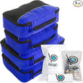 bago 7 Pcs Packing Cubes for Suitcases - 4 Travel Cubes with 3 ZipLock Bags - Luggage Organizer Bags to Get Maximum Storage, Save Time & Effort to Pack - Happy Traveling (Deep Blue) by BagoTravelBags