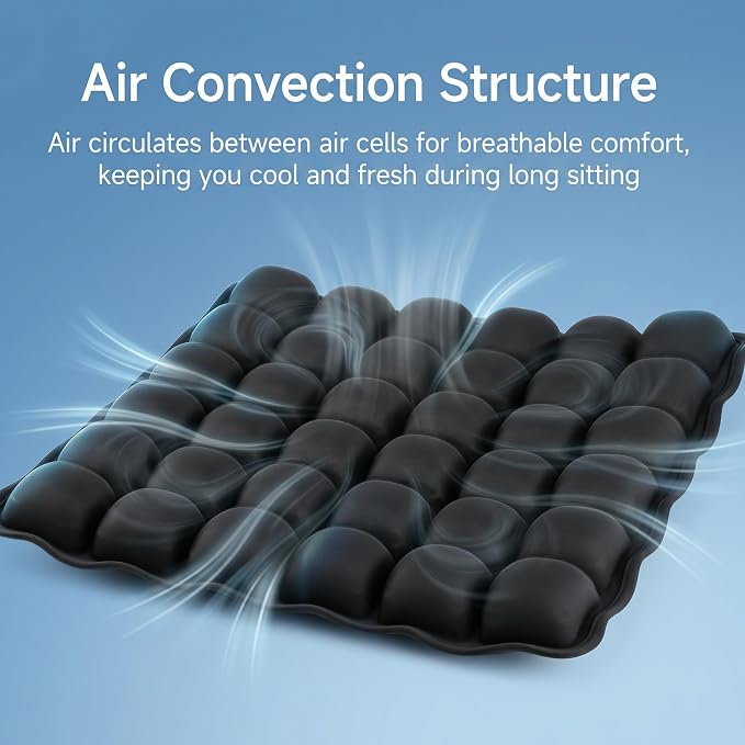 Sondour Travel Cushion, Airplane seat Cushion for Long Flights, Press Type Air Inflatable, 36 Airbags, Portable and Ergonomically Designed Cushions, Inflatable Cushion for Wheelchair, Travel,Driving - Image 8