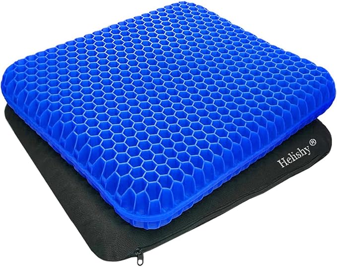 Egg Gel Seat Cushion, Breathable Gel Cushion Chair Pads with Non-Slip Cover for Home Office Car Wheelchair, Honeycomb Design Egg Seat Cushion As Seen On TV by Helishy