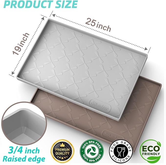 Waterproof Under Sink Mat Silicone 25"x19", Kitchen Cabinet Liner | BPA-Free Silicone Mat with Raised Lip Protects Cabinets from Leaks, Versatile Home Organizer for Bathroom, Pets, Boots, Floor - Image 2