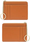 Valentoria Slim RFID Blocking Card Holder Small Pocket Wallet Keychian Zipper Coin Purse Mini Cash & Coin & Cards Case for Women Men | Slim by VALENTORIA