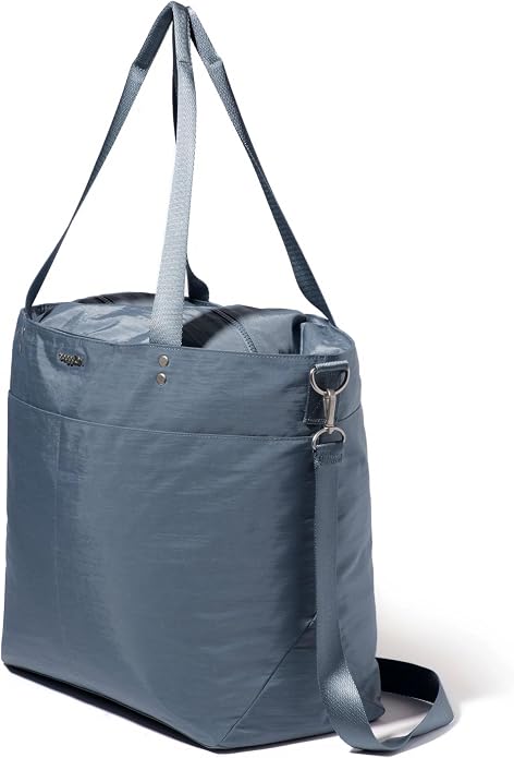 Baggallini Carryall Tote - Lightweight Nylon Zipper Top Weekender Travel Beach Bag w/Luggage Sleeve - Image 9