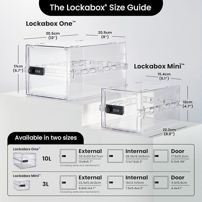 Lockabox One™ | Premium Lock Box | Medium Combination Lock Box For Food, Medicine & Home Safety | External Size 12 x 8 x 6.6 inches (Crystal) - Image 5