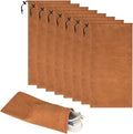 8 Pcs Single Shoe Bags for Travel with Drawstring,18"X9",Brown | Dust Resistant,Machine Washable & Reusable Storage Pouch,Travel Essentials for Women & Men by LAKEOFFIRE
