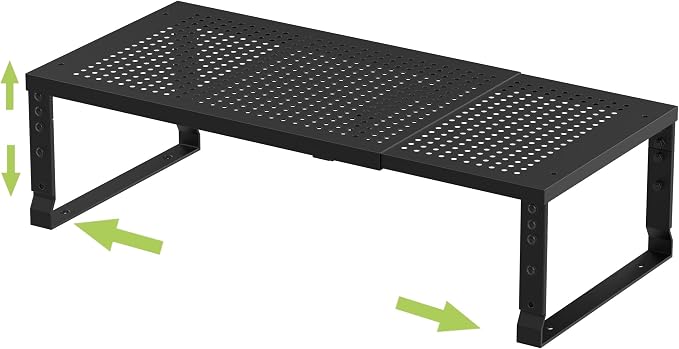 Jojocross Expandable Adjustable Stackable Kitchen Organizer, Spice Rack,Metal Pantry Storage Shelves Racks,Counter Shelf for Cabinets, Countertop, Cupboard(1 Pack/Large/Black) by JOJOCROSSHIGHQUALITYLIFE
