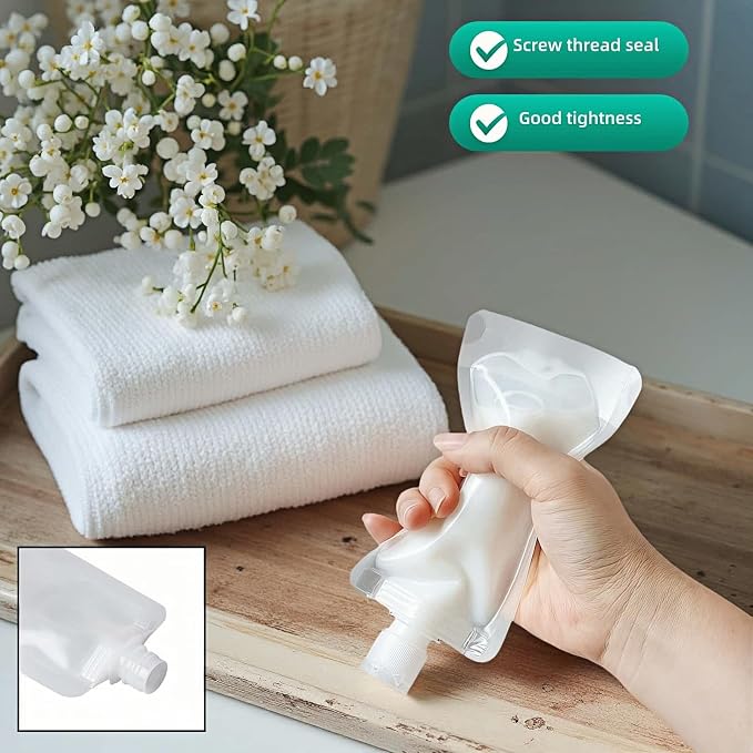 Chinshwehaw Travel Bottles Kit Leak Proof Silicone - Refillable Containers for Lotion, Shampoo, Cream (30/50/100ml, 3 Pack) - Image 4