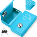 Reallnaive 1 Pack Metal Box for Gamblers Pocket Sized Winner Bank Casino Cash Box with 2 Keys Portable Casino Money Safe strongbox for Cash Saving Go Home Money Gifts(Blue,Classic) by Reallnaive