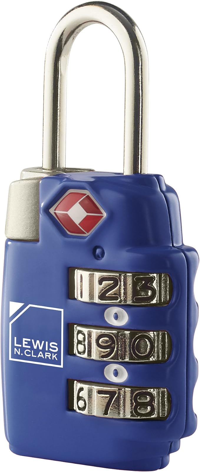 Lewis N. Clark Travel Sentry TSA-Approved Luggage Lock, Large 3 Dial Combination with Easy Read Dials - Blue by LewisNClark