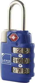 Lewis N. Clark Travel Sentry TSA-Approved Luggage Lock, Large 3 Dial Combination with Easy Read Dials - Blue by LewisNClark