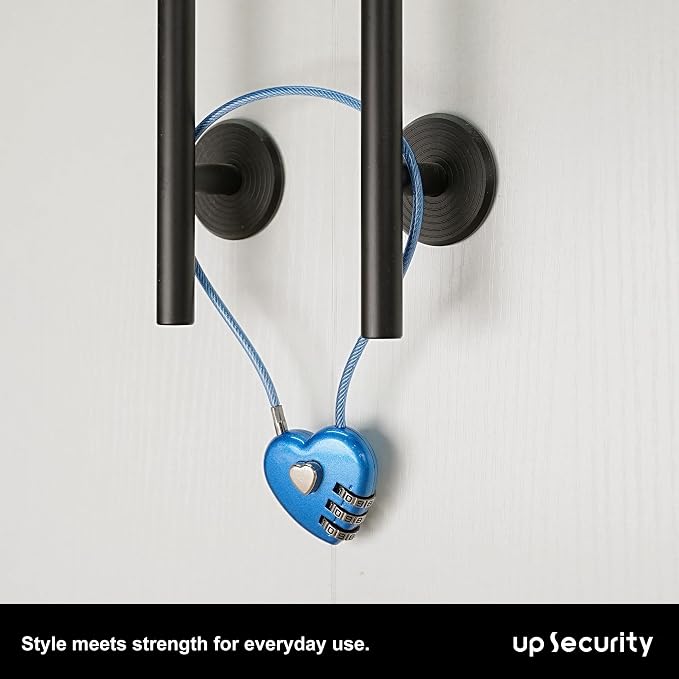 3 Digit Combination Lock, Thin Cable Lock with Code, Cable Padlock Combination, for Travel Essentials, Luggage, Helmet, Stroller, Wardrobe Closet, French Refrigerator Door, Pool Gate - Image 7