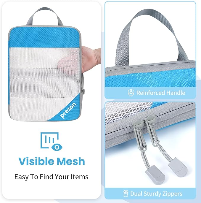 Compression Packing Cubes for Travel, Lightweight Vacation Travel Essentials, Travel Accessories for Suitcase Organizer Bags Set, Durable Luggage Organizer - Image 4