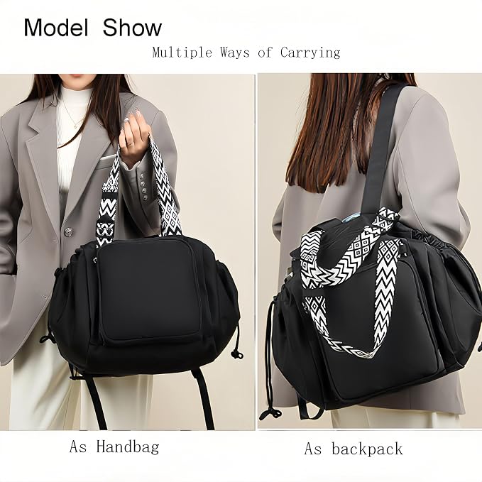 Tote Bag Large Capacity Lightweight Backpack with 15 Pockets Nylon Shoulder Bag for Car Travel Mother Bag - Image 7