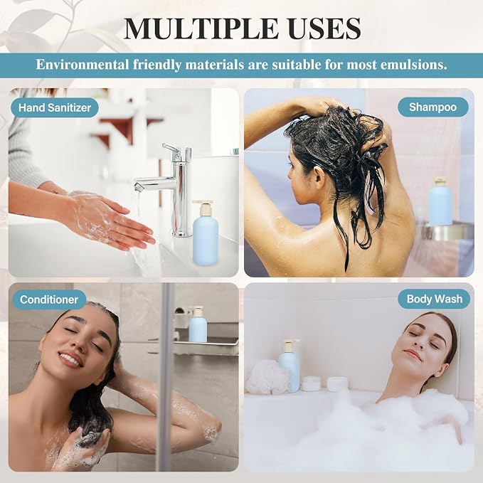 Shampoo and Conditioner Bottles, 6.8oz 2-Pack Travel Bottles | BPA Free, HDPE Material, Lockable, Leak-proof, Squeezable, 2-pack Pump Dispenser, for Wash Supplies - Image 5
