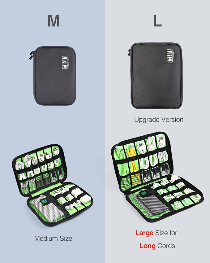 Electronics Organizer Travel Case, Cable Organizer Bag, Portable Cord Organizer Travel, Travel Case for Chargers and Cords, Tech Bag, Flying Trip Essentials for Cable Storage/Tech Storage - Image 2