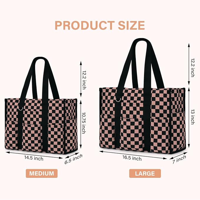Becokan Large Tote Bag for Women Waterproof with 12 Pockets Top Zipper Closure Utility Teacher Nurse Bags for Work School - Image 5