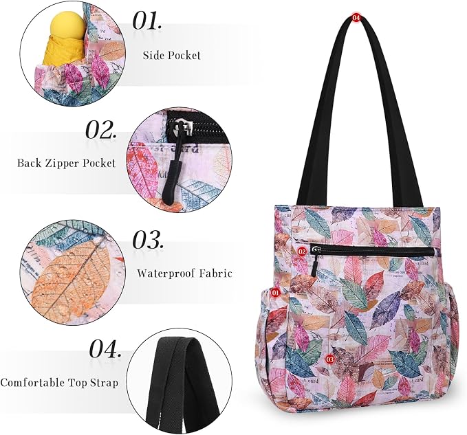 HUA ANGEL Floral Tote Bag - Casual Shoulder Bag Daily Tote Bag with Zipper Gym Travel Shopping Work Handbag for Women - Image 4