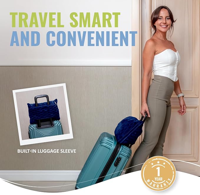 Packable Travel Blanket for Airplane, Car - Compact Office Blanket - Portable Pillow for Adults, Kids with Case, Luggage Sleeve, Backpack Clip - Image 4