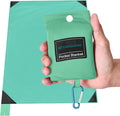 Odoland Sandproof Beach Blanket, Waterproof Portable Mat with Carry Pouch | 63“x43” Quick Drying & Foldable Lightweight Sand Free Beach Mat Tarp for Hiking, Camping, Travel, Light Green by Odoland