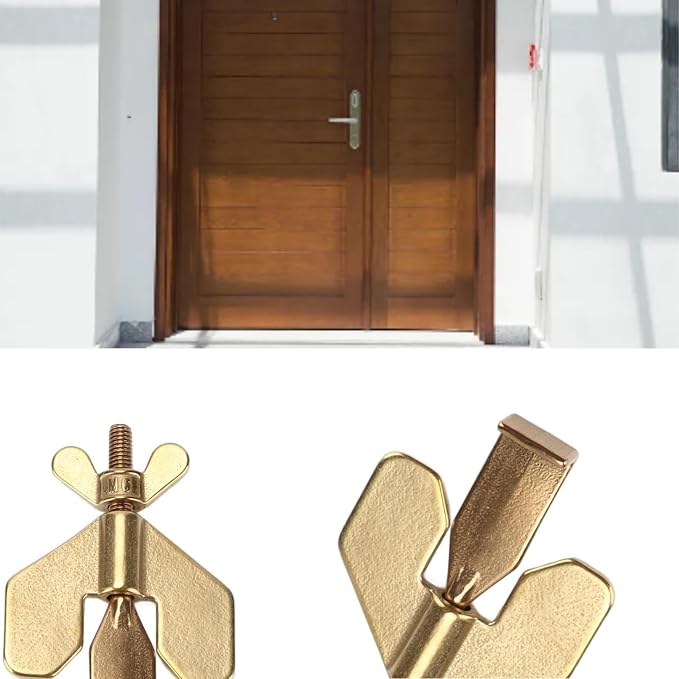 Portable Door Lock, Security Door Lock Hotel Door Lock Travel Door Lock Door Safety Locks from Inside Door Lock for Hotel Rooms (Gold) - Image 3