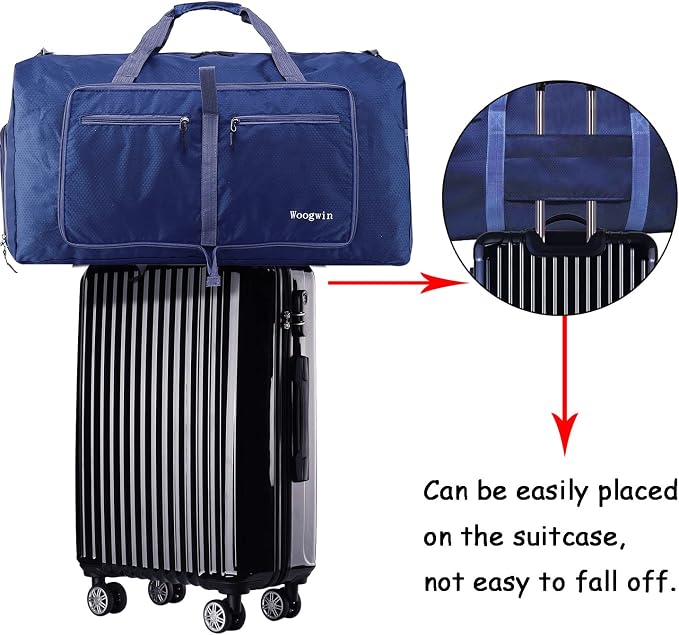 Woogwin Travel Duffel Bag Large Foldable Waterproof Overnight Bag for Beach Swim Bags Pool Sports Gym - Image 3