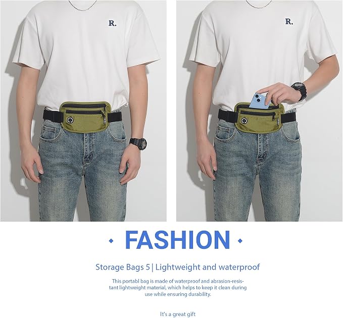 Slim Money Belt for Travel - Anti-Theft Hidden Passport Holder Waist Wallet with Secure Pouch for Cash, Credit Cards & Phone Safe (Small Olive-Green) - Image 6