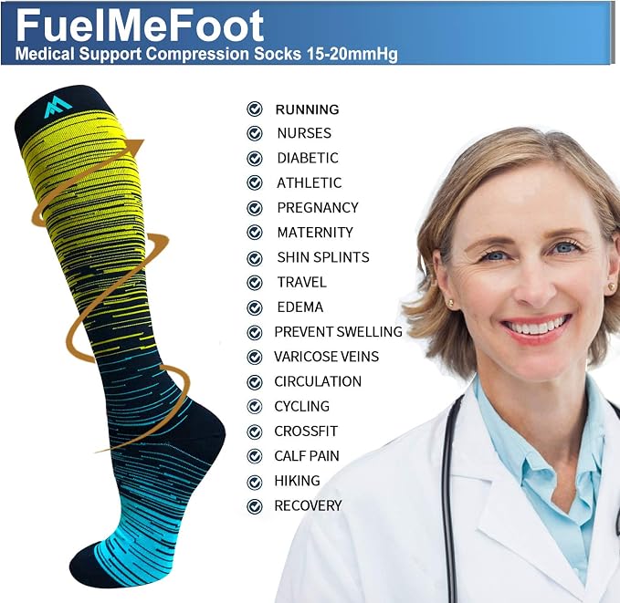 FuelMeFoot 3 Pack Copper Compression Socks - Compression Socks Women & Men Circulation - Best for Medical,Running,Athletic - Image 5
