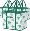 BALEINE 3PK Reusable Grocery Bags, Heavy Duty Shopping Tote Bag | 12'' Long Handles, Reinforced Bottom Keeps Upright, Fold Flat Storage, Water-Resistant Shopping Bag, Multiple Color Options by BALEINE